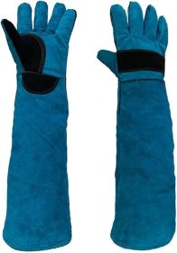 Animal Handing Gloves Bite Proof 23.7 Inch Kevlar Reinforced Multipurpose Pet Leather Glove Padding Dog,Cat Scratch