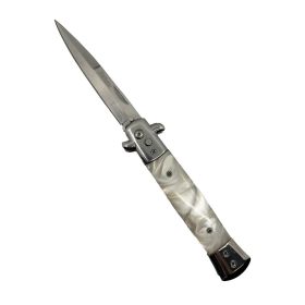 9' Automatic Out-The-Side Knife (Color: White Marble)