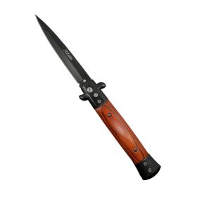 9' Automatic Out-The-Side Knife (Color: Wood)