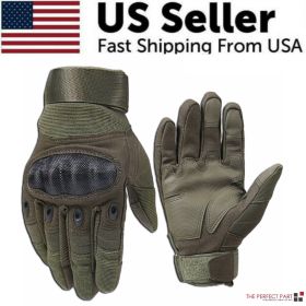 Tactical Motorcycle Motocross Full Finger Gloves Motorbike Riding Racing Mittens (Color: Green, size: XL)